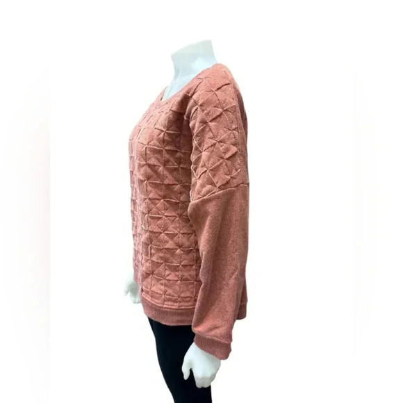 Pepaloves Sweater Patchwork Anthropologie Crewneck Brick Colour  Size Large - Picture 2 of 9